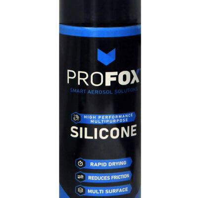 Profox marka, plastik, kauçuk ve metal yüzeylerde sürtünmeyi azaltan, antistatik ve hızlı kuruma özellikli 500 ml hacimli çok amaçlı silikon sprey.