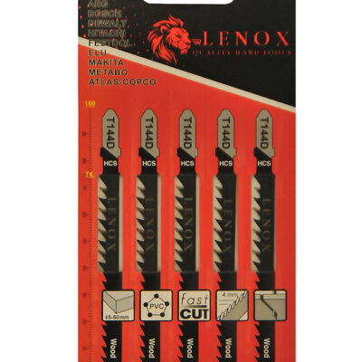 Lenox marka T144D kodlu, ahşap, sunta ve kontrplakta hızlı kesim yapmak için tasarlanmış 5 adet yüksek karbonlu çelik dekupaj ucu seti.